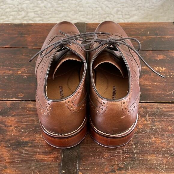 Men's Johnston & Murphy Conard Oak Calfskin Wingtip Shoes Size 10.5 - Picture 3 of 7